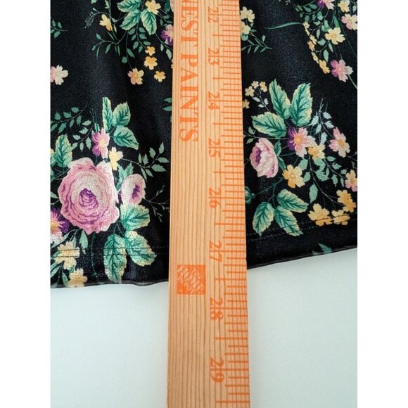 Cato Velvet Floral Babydoll Shirt Womens Size 18/20W Black Balloon Sleeve - Picture 10 of 10